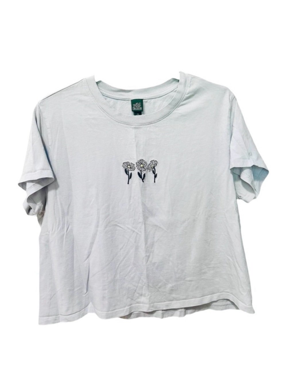 Wild Fable light blue tee with Embroidered Daisies
